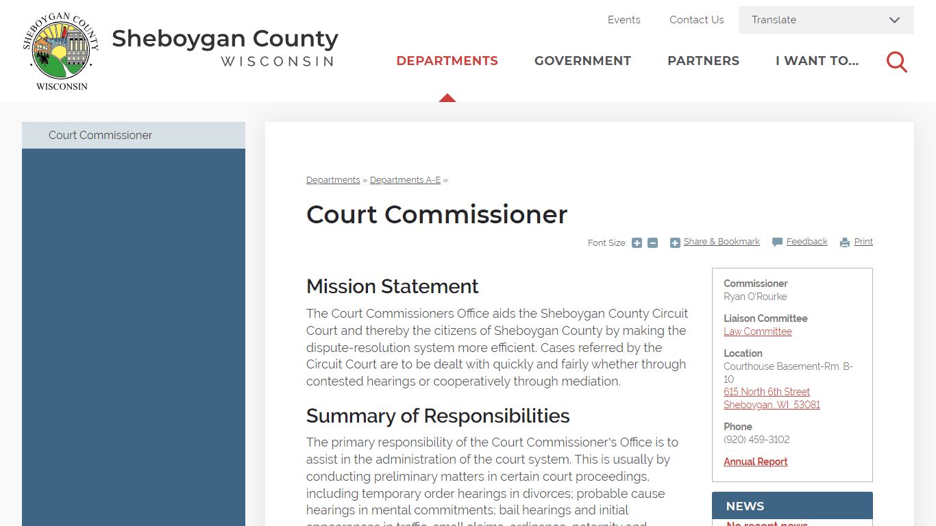 Court Commissioner | Sheboygan County